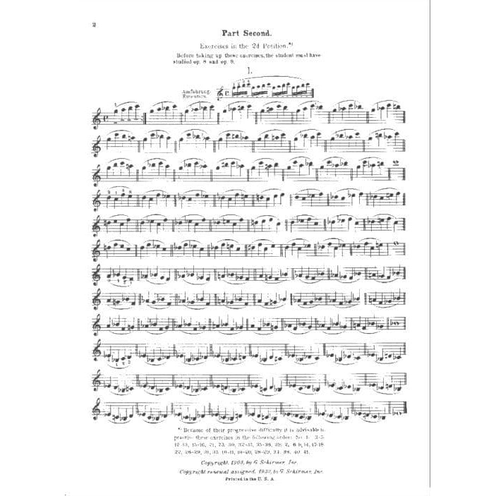 Sevcik, Otakar - School of Violin Technics, Op 1, Part 2 - for Violin - G Schirmer