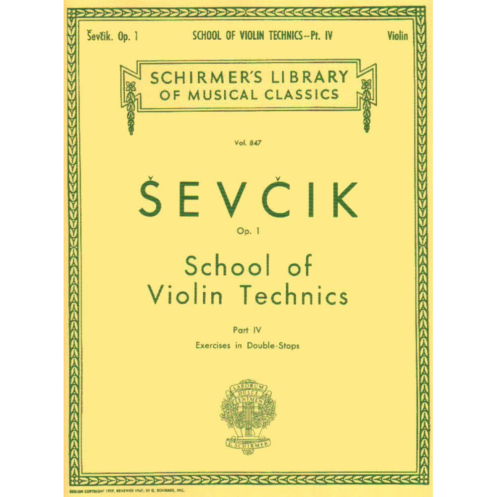 Sevcik, Otakar - School of Violin Technics Op 1 - Book 4 - published by G Schirmer