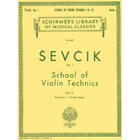 Sevcik, Otakar - School of Violin Technics Op 1 - Book 4 - published by G Schirmer