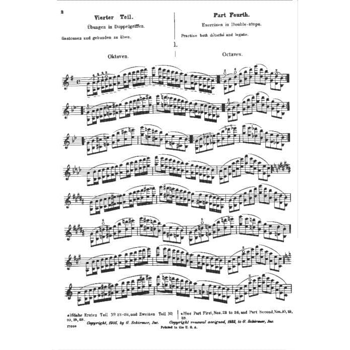 Sevcik, Otakar - School of Violin Technics Op 1 - Book 4 - published by G Schirmer