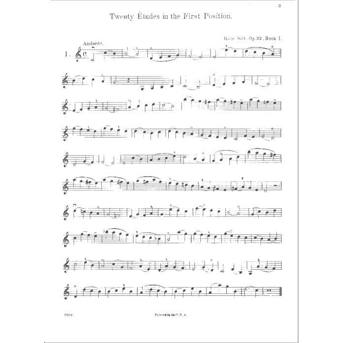 Sitt, Hans - 20 Etudes for Violin, Op 32 Book 1 - Violin - G Schirmer