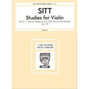 Sitt, Hans - 100 Etudes Op 32, Book 2 - Violin - edited by Gustav Saenger - published by Carl Fischer