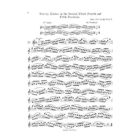 Sitt, Hans - 20 Etudes Second - Fifth Positions, Book 2 - Violin - published by G Schirmer