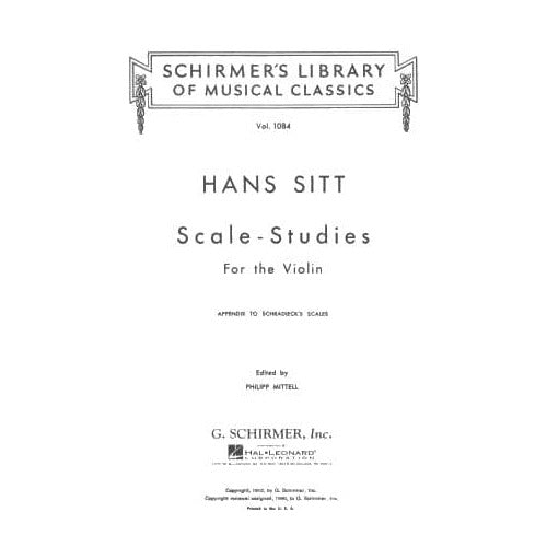 Sitt, Hans - Scale Studies - Violin - published by Carl Fischer