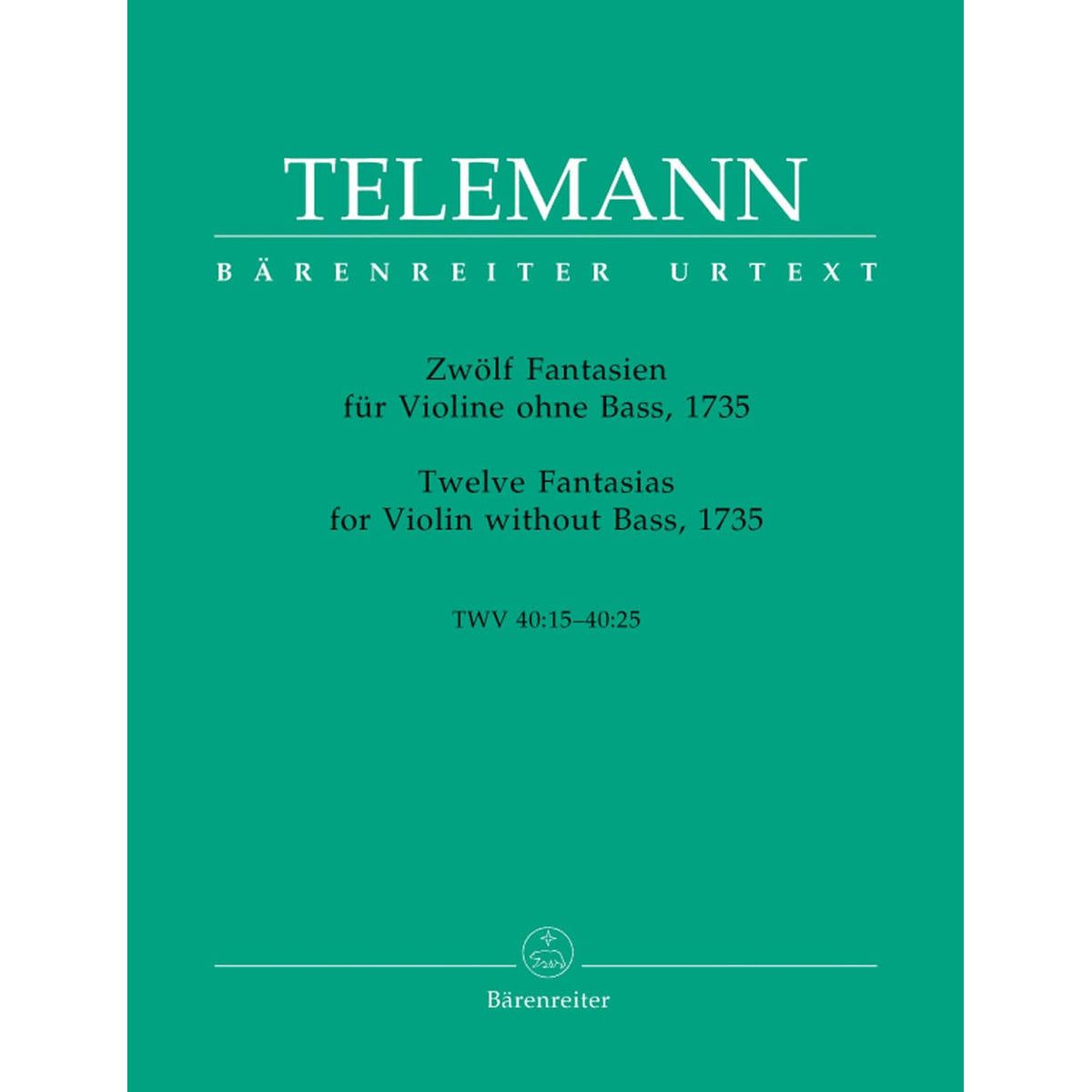 Telemann, Georg Philipp - 12 Fantasias, TWV 40:14-25 - Violin solo - published by Barenreiter