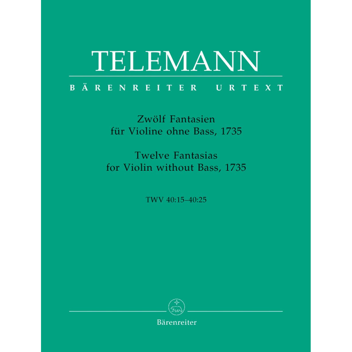 Telemann, Georg Philipp - 12 Fantasias, TWV 40:14-25 - Violin solo - published by Barenreiter