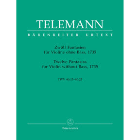 Telemann, Georg Philipp - 12 Fantasias, TWV 40:14-25 - Violin solo - published by Barenreiter