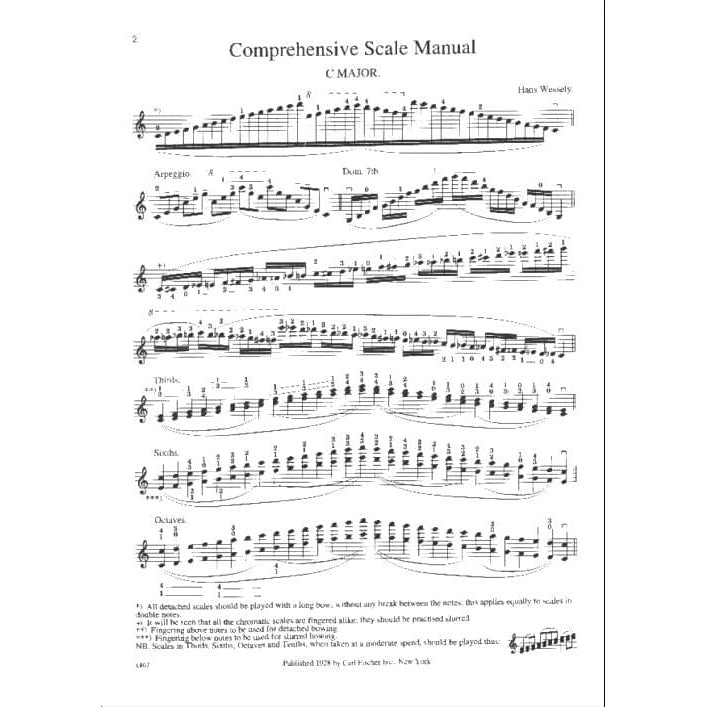 Wessely, Hans - Comprehensive Scale Manual For Violin - published by Carl Fischer