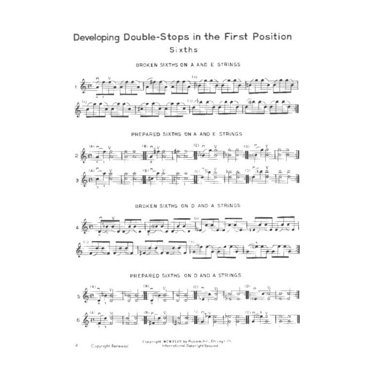 Developing Double-Stops for Violin - edited by Harvey Whistler - published by Rubank Publications