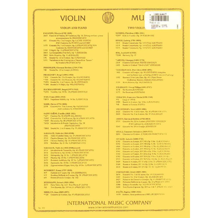 Wieniawski, Henryk - Etudes Caprices, Op 18 - Violin solo with optional 2nd Violin part - edited by Josef Gingold - International Music Company