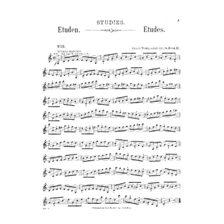 Wohlfahrt, Franz - 50 Easy Melodious Studies, Op 74, Book 2 - Violin solo - Carl Fischer Edition