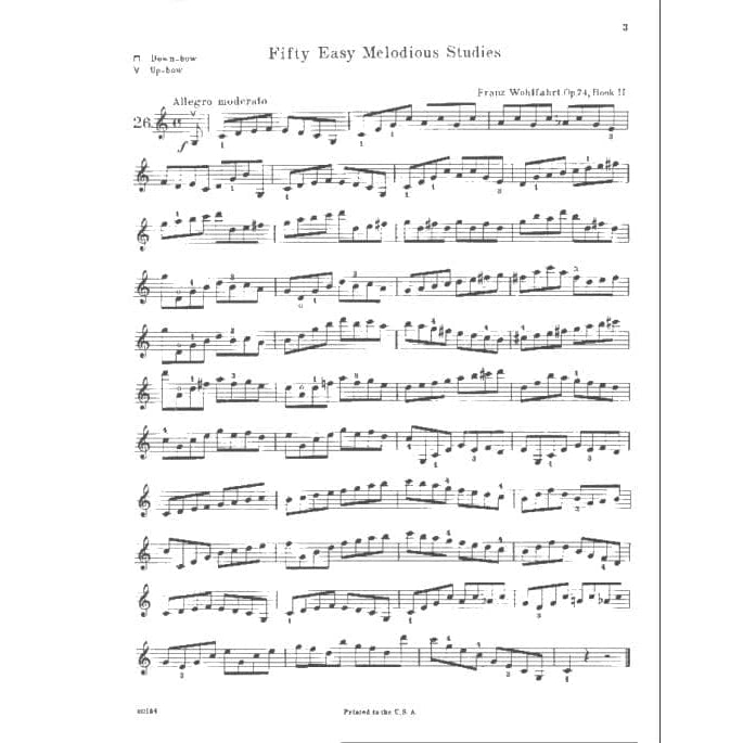 Wohlfahrt, Franz - 50 Easy Melodious Studies, Op 74, Book 2 - Violin solo - G Schirmer Edition