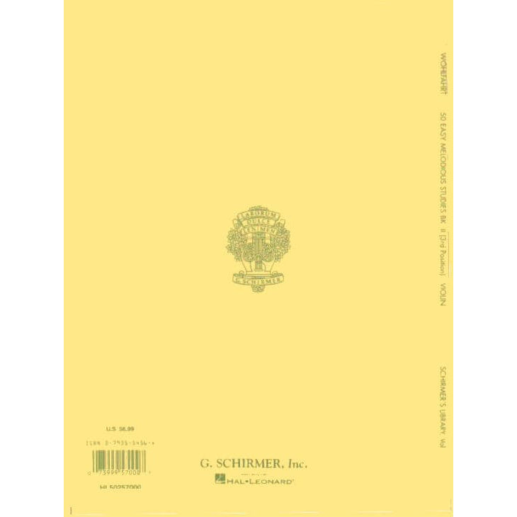 Wohlfahrt, Franz - 50 Easy Melodious Studies, Op 74, Book 2 - Violin solo - G Schirmer Edition