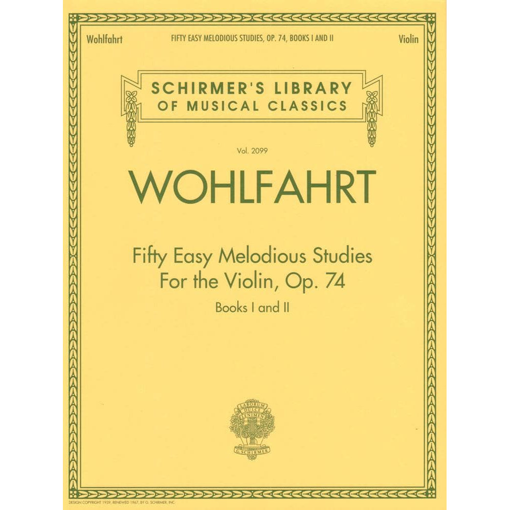 Wohlfahrt, Franz -50 Easy Melodious Studies for the Violin, Op 74, Books 1 and 2 - G Schirmer