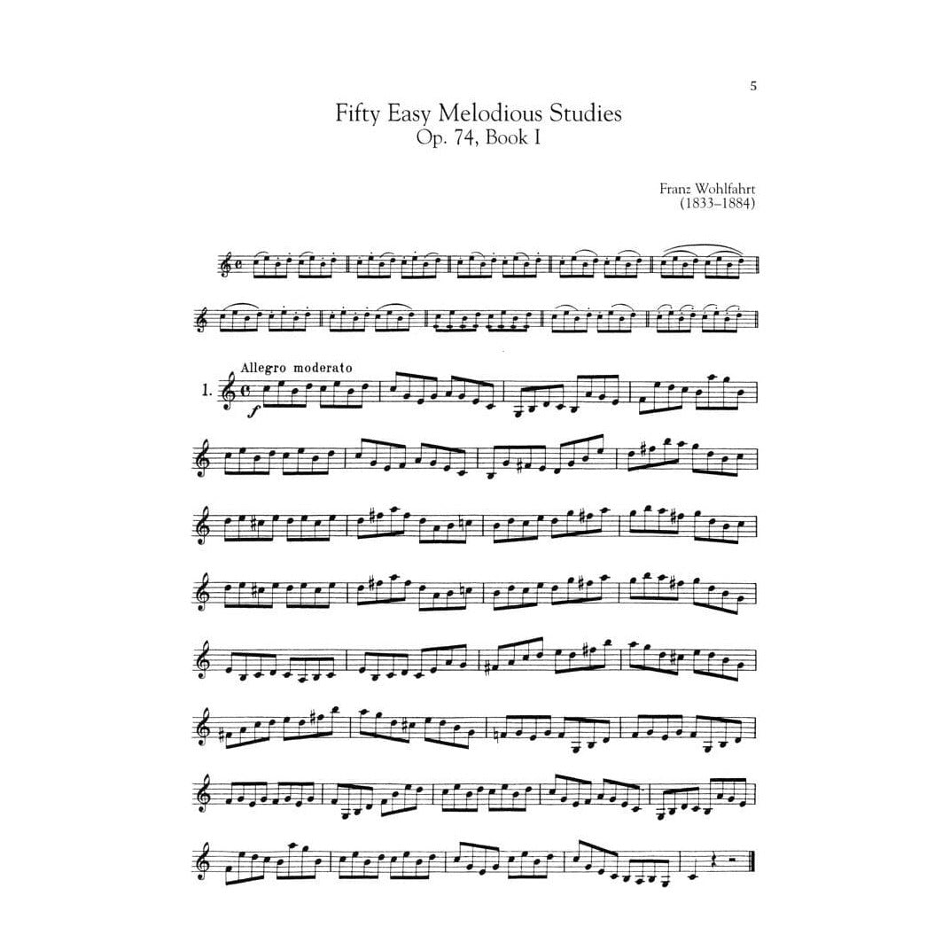 Wohlfahrt, Franz -50 Easy Melodious Studies for the Violin, Op 74, Books 1 and 2 - G Schirmer
