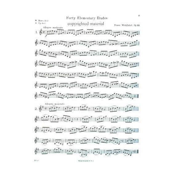Franz Wohlfahrt - 40 Elementary Etudes for Violin, Op 54 - Violin - Schirmer
