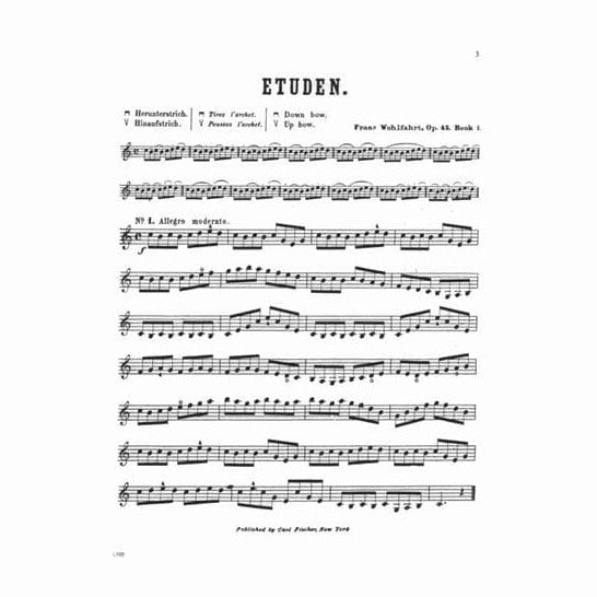 Franz Wohlfahrt - 60 Etudes for Violin, Op 45 Book 1 - Violin - Sharp - Carl Fischer