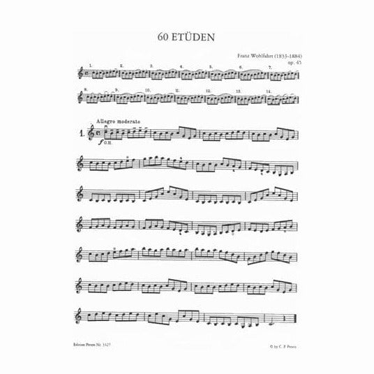 Franz Wohlfahrt - 60 Etudes for Violin, Op 45 (Complete) - Violin - H Sitt - Peters