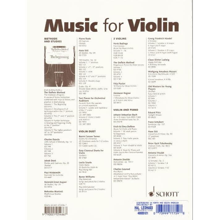 Erich and Elma Doflein - The Doflein Method, Volume 2: Development of Technique - Violin - Schott
