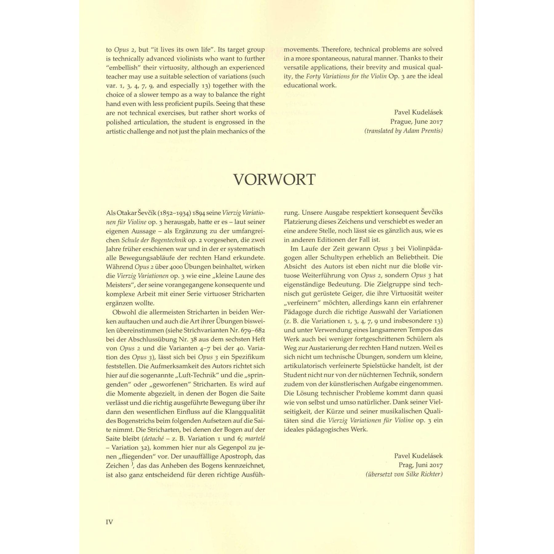 Sevcik, Otakar - 40 Variations Op 3 for Violin - Barenreiter