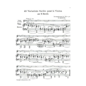 Sevcik, Otakar - 40 Variations, Op 3 For Violin Published by Bosworth & Co