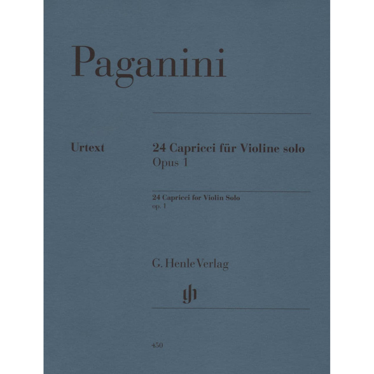 Paganini, Niccolò - 24 Caprices, Op 1 - Violin solo - Urtext Edition - Published by G Henle Verlag