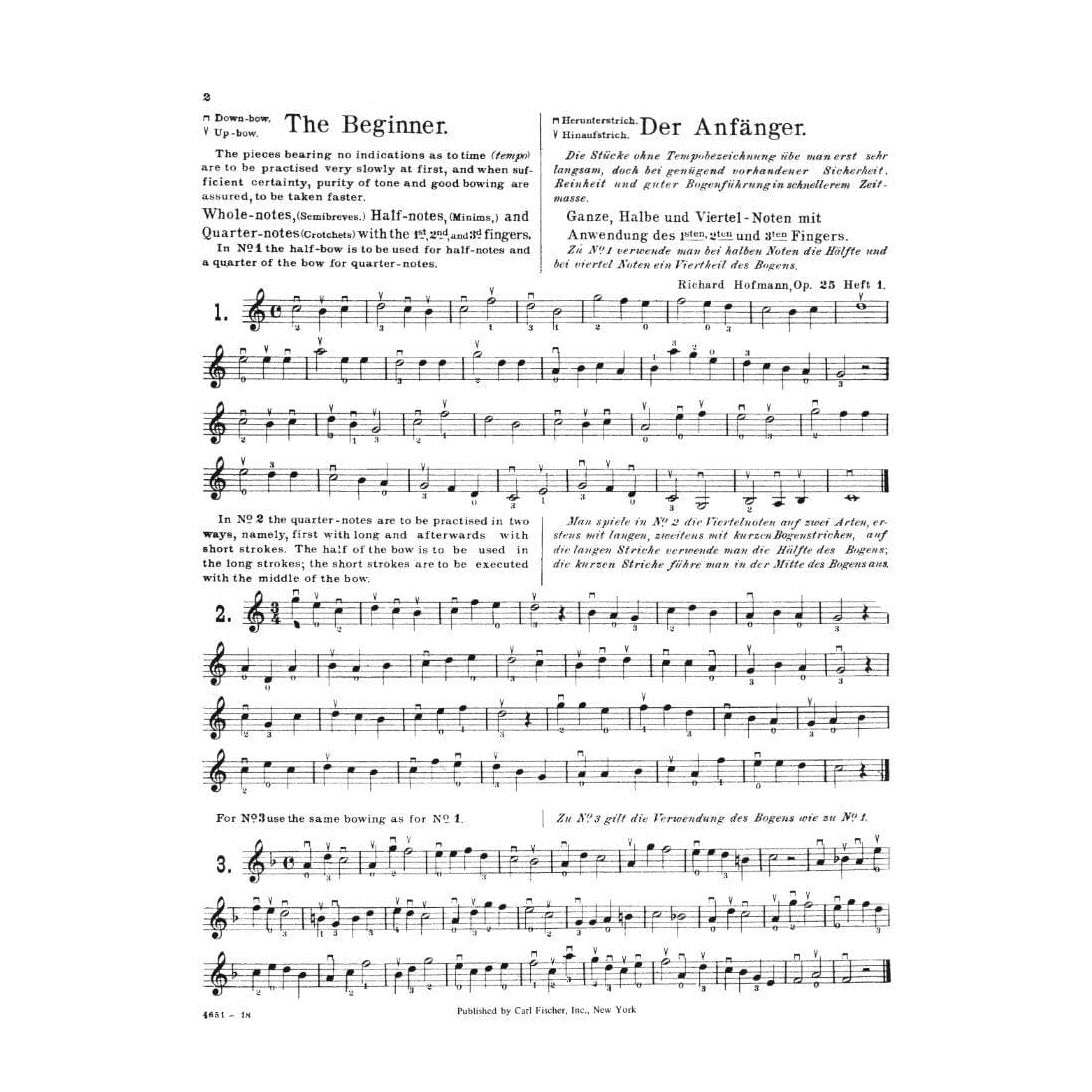 Hofmann, Richard - The First Studies, Op 25, Book 1 - Violin solo - Carl Fischer Edition