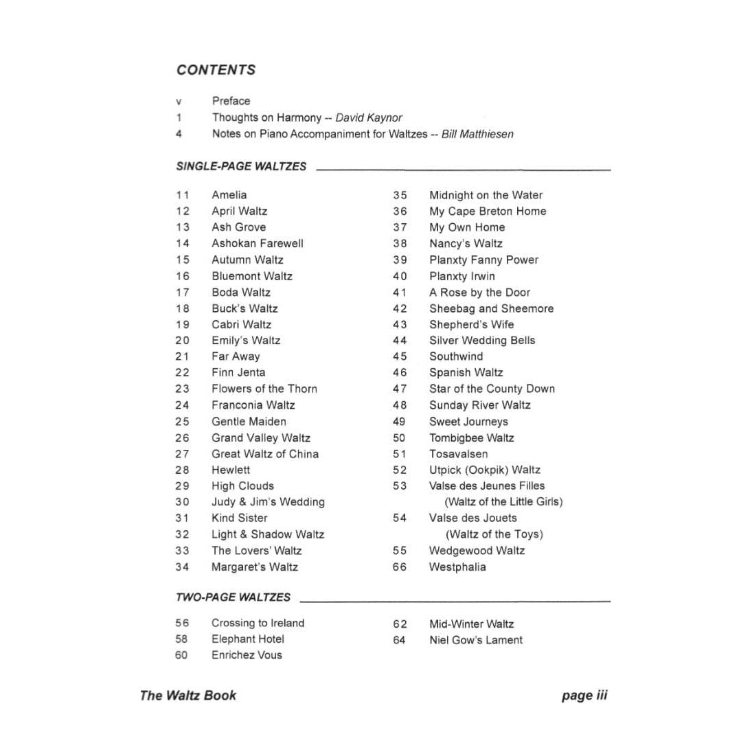 The Waltz Book for Violin - Collected and Edited by Bill Matthiesen