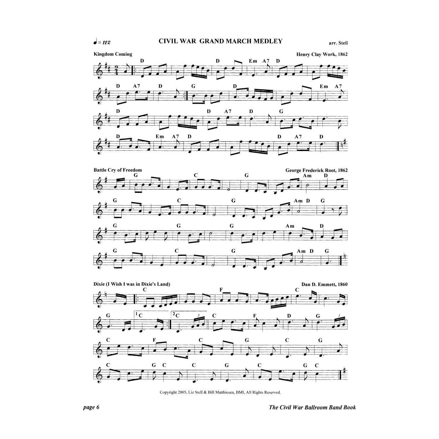 Stell/Matthiesen - The Civil War Ballroom Band Book For 1-2 Vioilns