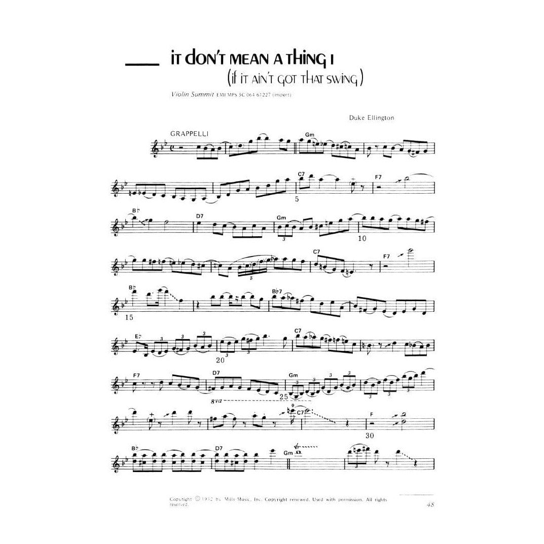 Glaser/Grappelli - Jazz Violin - Violin with Chord Symbols - Music Sales Edition