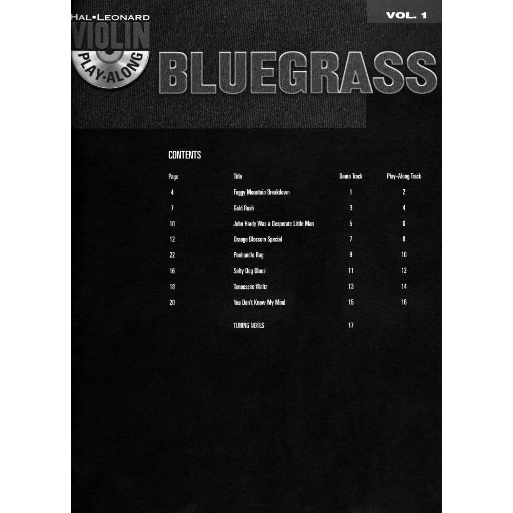 Violin Play-Along, Volume 1: Bluegrass - Violin - Hal Leonard