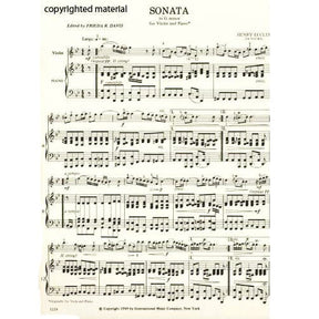 Eccles - Sonata in g minor - Violin and Piano - edited by Frieda R Davis - International Music Company