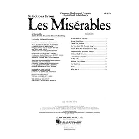 Boublil/Schönberg - Selections from "Les Misérables" - Violin - arranged by Cameron Mackintosh - Hal Leonard Edition