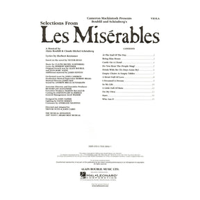Boublil/Schönberg - Selections from "Les Misérables" - Viola - arranged by Cameron Mackintosh - Hal Leonard Edition