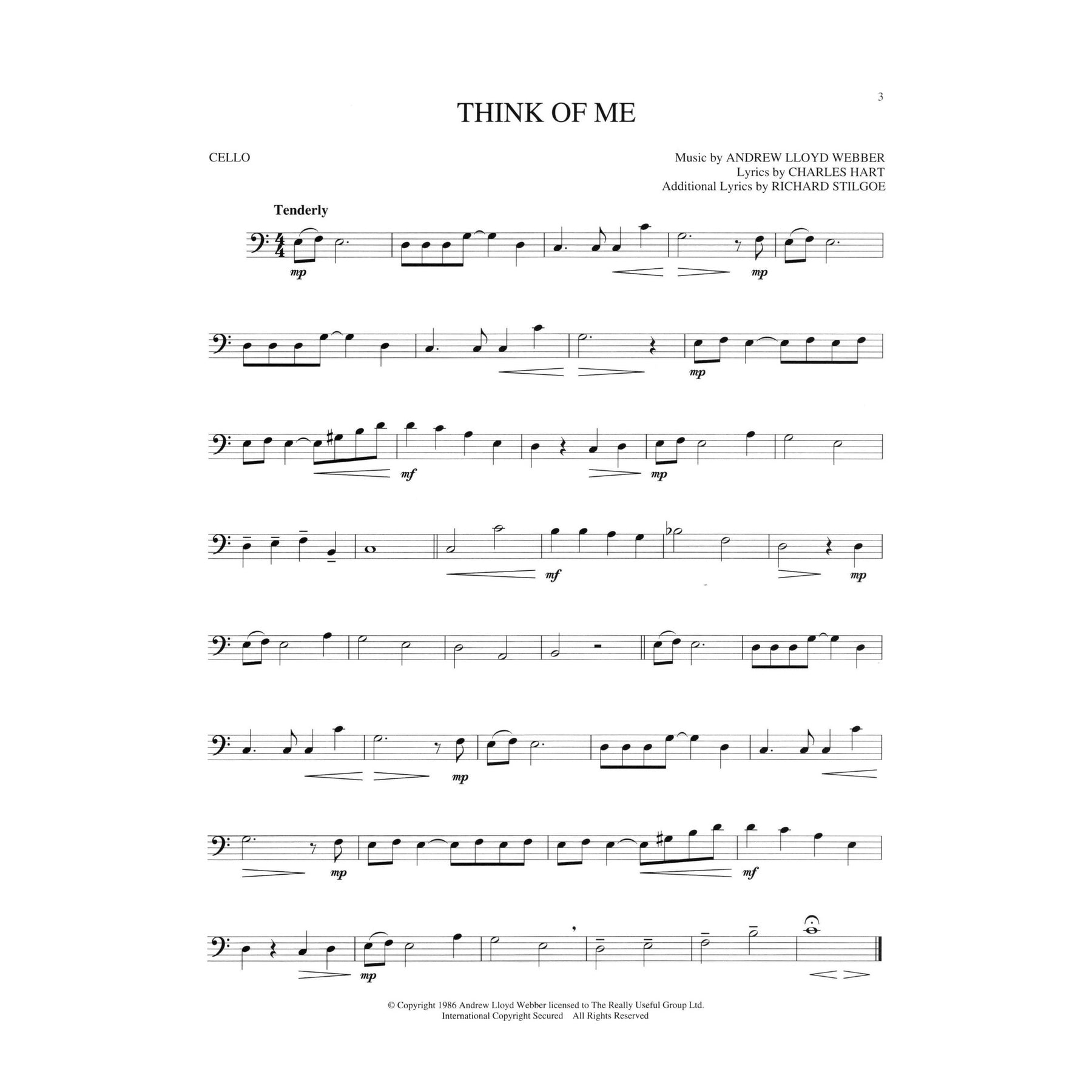 Lloyd Webber, Andrew - The Phantom of the Opera - Cello solo - Hal Leonard Edition