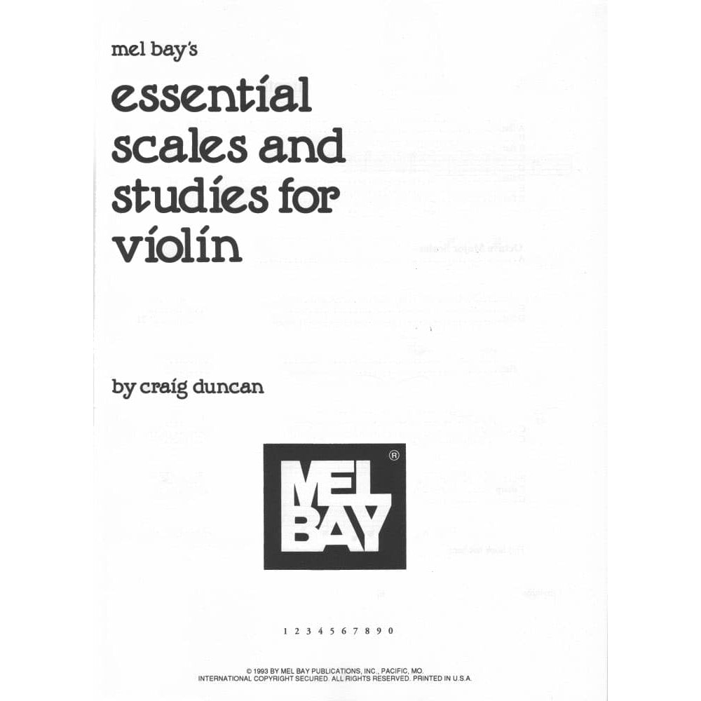Duncan, Craig - Essential Scales and Studies for Violin - Violin Solo - Mel Bay Publications