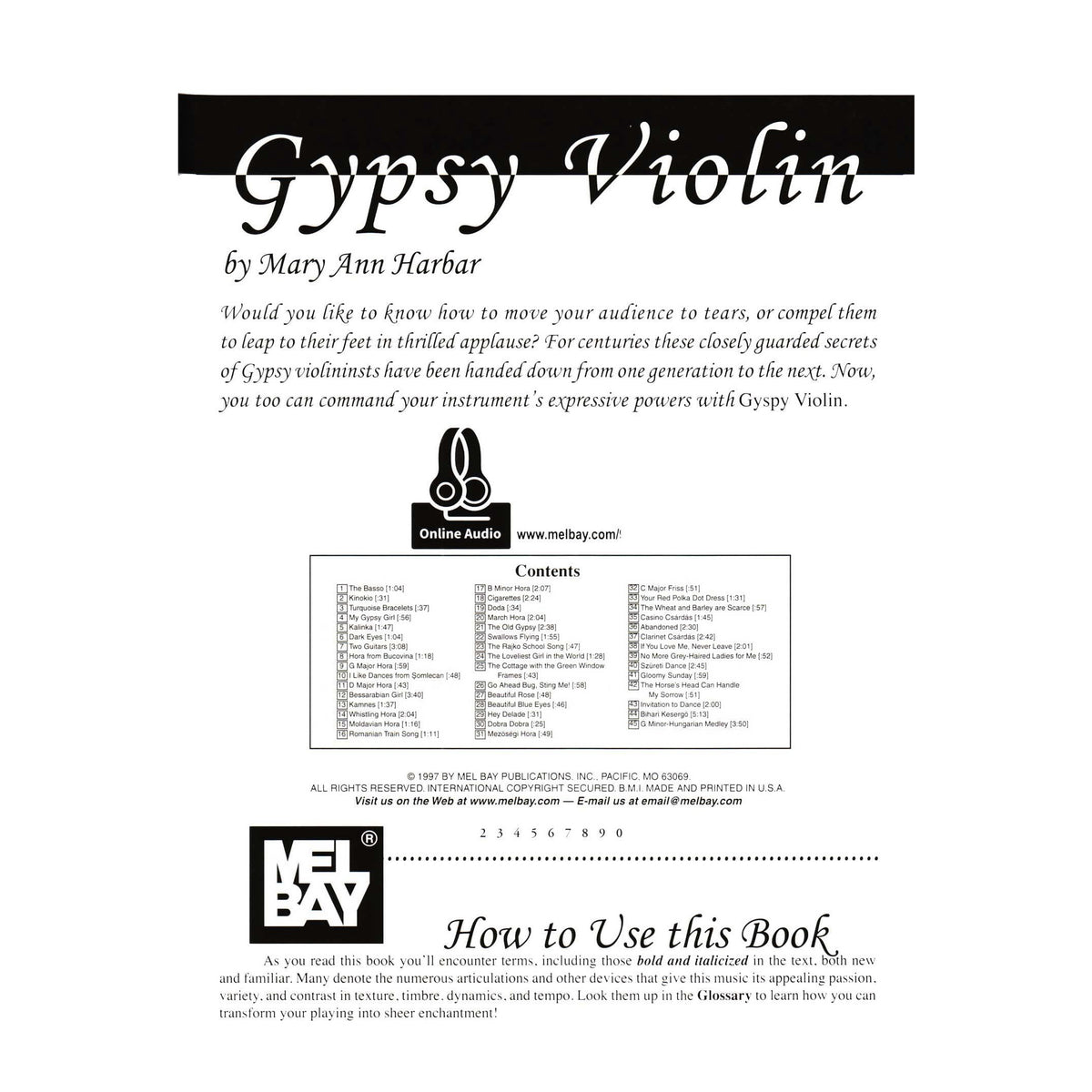 Harbar, Mary Ann - Gypsy Violin - for Violin with Online Audio Accompaniment - Mel Bay Publications
