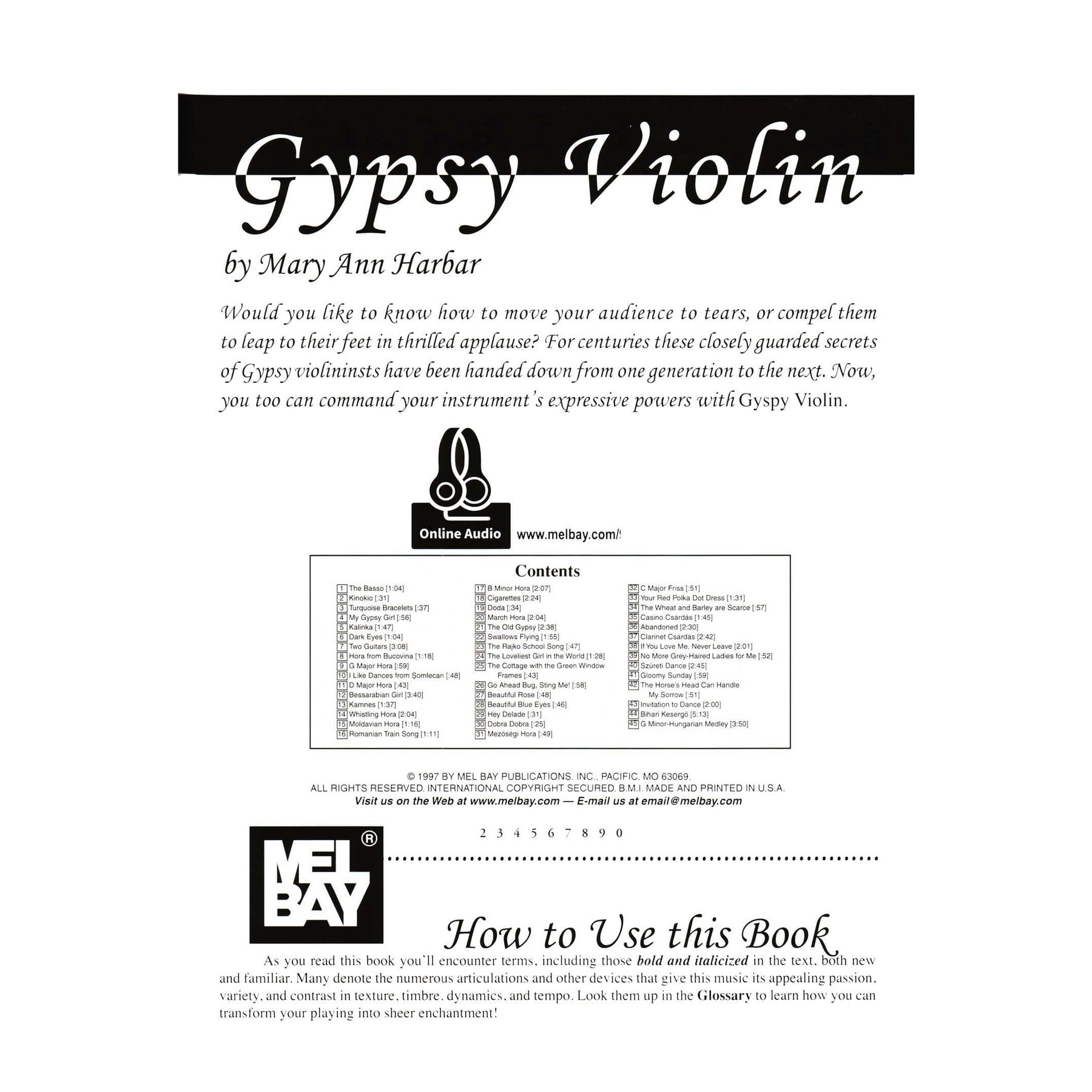 Harbar, Mary Ann - Gypsy Violin - for Violin with Online Audio Accompaniment - Mel Bay Publications