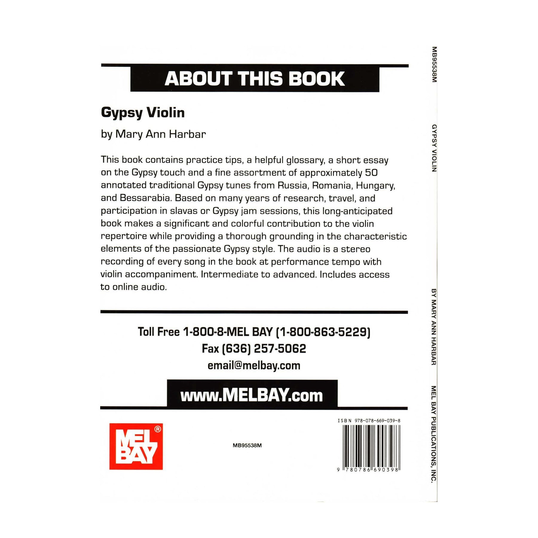 Harbar, Mary Ann - Gypsy Violin - for Violin with Online Audio Accompaniment - Mel Bay Publications