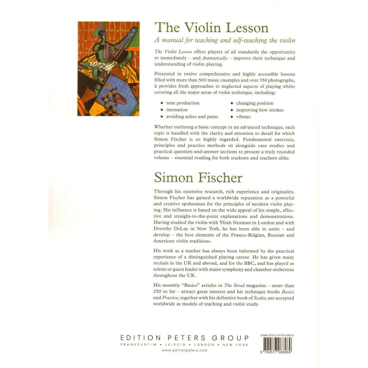 The Violin Lesson - by Simon Fischer - published by C.F. Peters