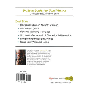 Cohen, Jeremy - Stylistic Duets for Two Violins - Violinjazz Editions - Book/CD Set
