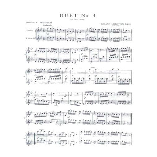 Bach, Johann Christian - Six Duets, Volume 2 - Two Violins - edited by W Friedrich - International Music Co