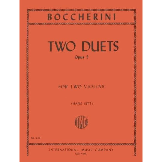 Boccherini, Luigi - 2 Duets Op 5 for Two Violins - arranged by Sitt - International Edition