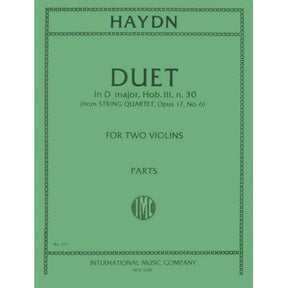 Haydn, Franz Joseph - Duet in D Major, Op 102, Hob III:30 - Two Violins - International Edition