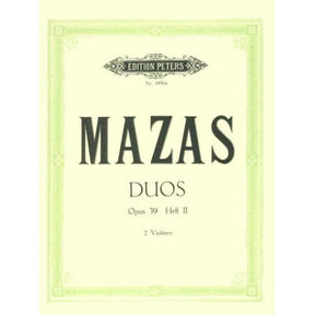 Mazas, Jacques Féréol - Six Duets, Op 39, Book 2 - Two Violins - edited by Herrmann - Edition Peters