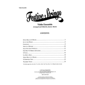 Martin, Joanne - Festive Strings for Violin Ensemble - Four Violins - Alfred Music Publishing