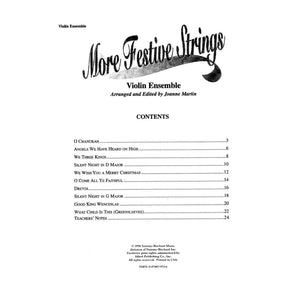 Martin, Joanne - More Festive Strings for Violin Ensemble - Four Violins - Alfred Music Publishing