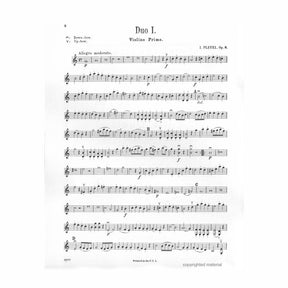 Pleyel, Ignace Joseph - Six Little Duets Op 8 B 538 - 543 For Two Violins Published by G Schirmer