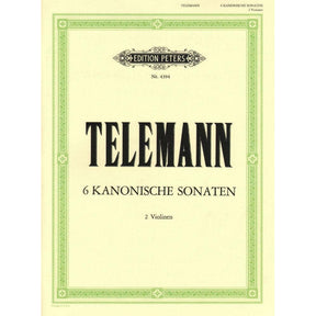 Telemann, Georg Philipp - Six Canonic Sonatas TWV 40:118 - 123 For Two Violins Peters Edition