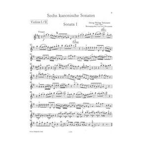 Telemann, Georg Philipp - Six Canonic Sonatas TWV 40:118 - 123 For Two Violins Peters Edition